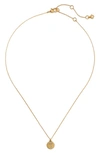 Kate Spade Pavé Mini Initial Pendant Necklace In Clear/ Gold T
