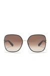 Ferragamo 59mm Oversized Sunglasses In Light Gold/black