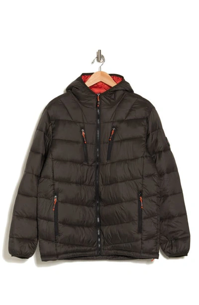 Hawke And Co Chevron Hooded Jacket In Loden