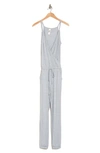 Go Couture Drawstring Sleeveless Jumpsuit In Slate