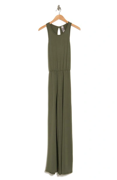 Go Couture Keyhole Back Jumpsuit In Olive