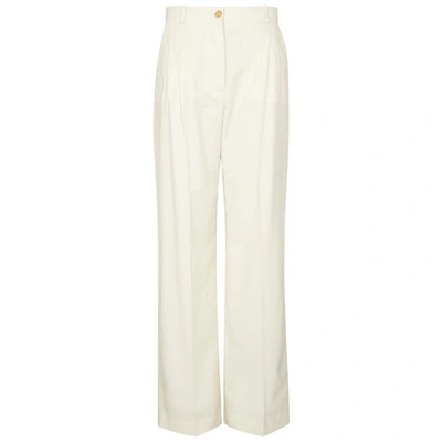 Loewe Ivory Wide-leg Wool-blend Trousers