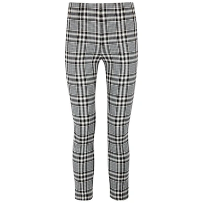 Veronica Beard Honolulu Cropped Plaid Trousers In Black