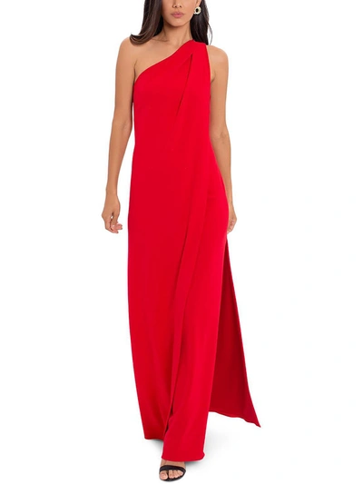 Betsy & Adam Womens Overlay Maxi Evening Dress In Red