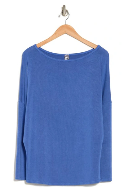 Go Couture Boatneck Dolman Sweater In Blue Perennial