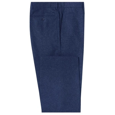 Chester Barrie Blue West-of-england Flannel Trousers