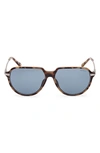 Guess 56mm Aviator Sunglasses In Blonde Havana / Blue