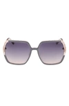 Guess 56mm Square Sunglasses In Grey / Gradient Smoke