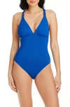 Bleu By Rod Beattie Ring Master Low Back One-piece Swimsuit In Azure