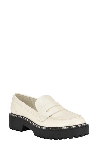 Calvin Klein Suzie Penny Loafer In Ivory
