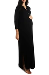 Everly Grey Juliana Jersey Maternity/nursing Gown In Black