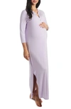 Everly Grey Juliana Jersey Maternity/nursing Gown In Lavender