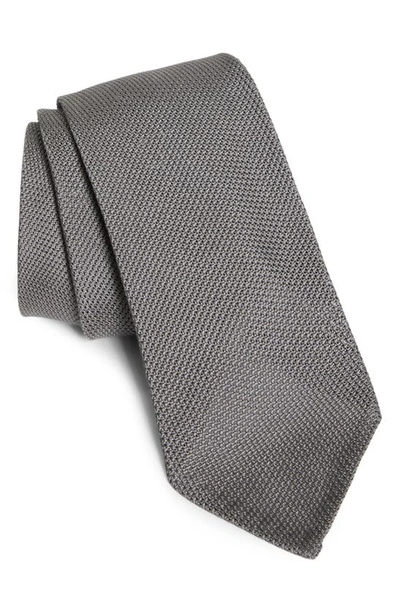 Thom Sweeney Silk Grenadine Tie In Slate Grey