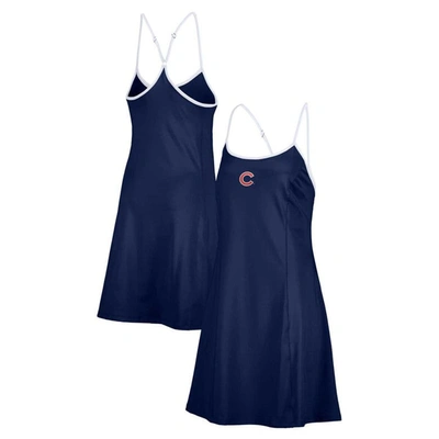 Lusso Navy Chicago Cubs Nakita Strappy Scoop Neck Dress