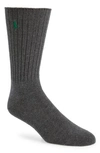 Polo Ralph Lauren Rib Crew Socks In Grey Heather