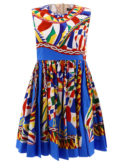 Dolce & Gabbana Carretto-print Mini Dress In Multicolor