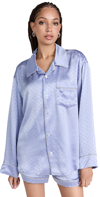 Alexander Wang Pajama Long Sleeve Shirt In Blue