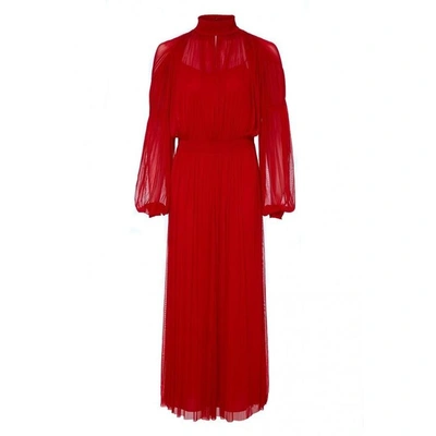 amanda wakeley red dress Amanda Wakeley Red Silk Tulle Midi Dress