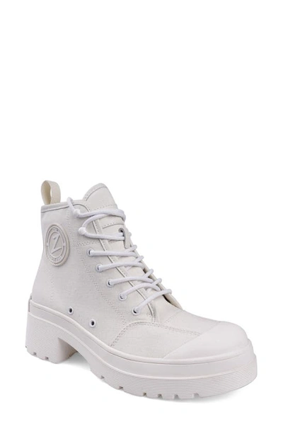 Zigi Strellah High Top Sneaker In Beige Canvas