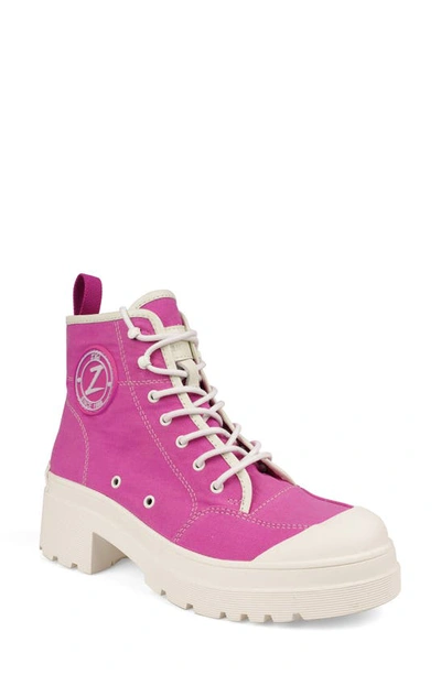 Zigi Strellah High Top Sneaker In Fuschia Canvas