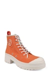 Zigi Strellah High Top Sneaker In Orange Canvas