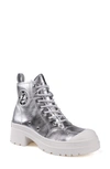 Zigi Strellah High Top Sneaker In Silver Metallic