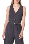 Wayf Layla Button-up Vest In Midnight