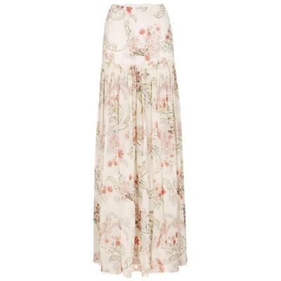 Giambattista Valli Floral-print Silk Chiffon Maxi Skirt