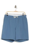 14th & Union Seersucker Cotton Shorts In Blue Captain