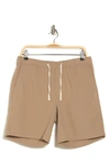 14th & Union Seersucker Cotton Shorts In Tan Burrow