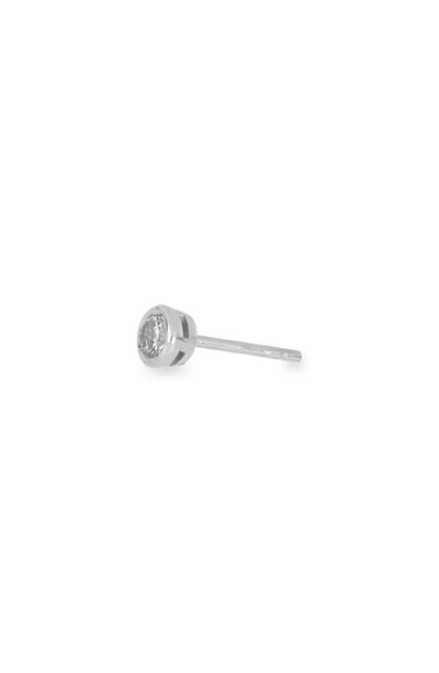 Bony Levy 14k Gold Bezel Diamond Single Stud Earring In 14k White Gold