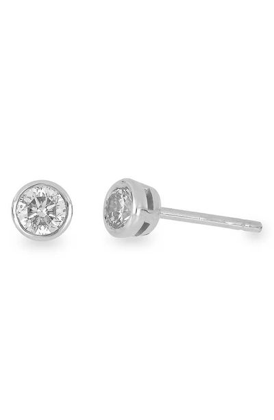 Bony Levy 14k Gold Bezel Diamond Stud Earrings In 14k White Gold