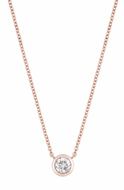 Bony Levy 14k Gold Bezel Diamond Pendant Necklace In 14k Rose Gold