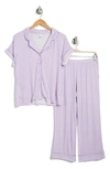 Nordstrom Rack Tranquility Cropped Pajamas In Purple Petal Gingham