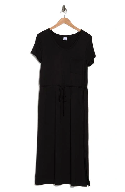 Melrose And Market Pocket Midi T-shirt Dress In Black