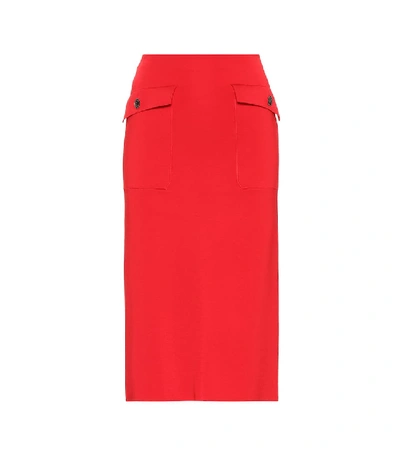 Givenchy Red Stretch-jersey Pencil Skirt