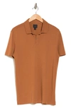 14th & Union Solid Interlock Polo In Rust Argan Oil