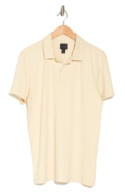 14th & Union Solid Interlock Polo In Tan Bleached