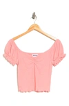 Abound Cinch Front Crinkle Top In Pink Hydrangea