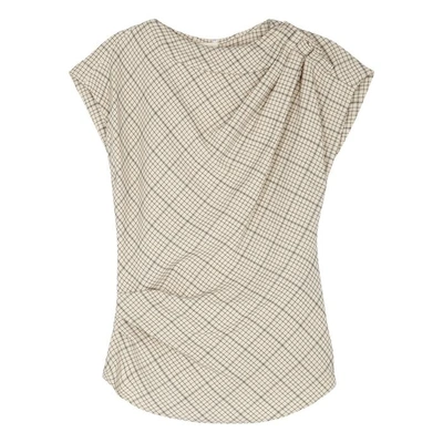 Isabel Marant Kyles Checked Cotton Top In Ecru