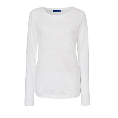 Winser London Linen Long Sleeve T Shirt In White