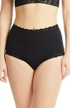 Hanky Panky High-rise Lace-trim Boyshorts In Black