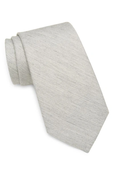 Nordstrom Ryan Slub Solid Silk Tie In Oatmeal