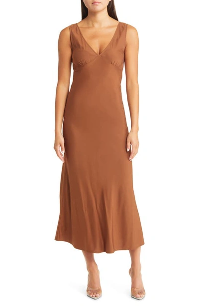 Sophie Rue Beja Empire Waist Sleeveless Dress In Brown