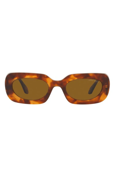 Armani Exchange 52mm Rectangular Sunglasses In Red Havana