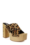 Zigi Tabitha Platform Slide Sandal In Leopard Lt