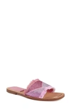 Zigi Tamy Rhinestone Slide Sandal In Pink Denim
