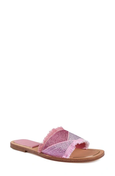 Zigi Tamy Rhinestone Slide Sandal In Pink Denim