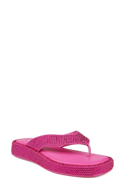 Zigi Rosmery Platform Flip Flop In Fuschia Suede