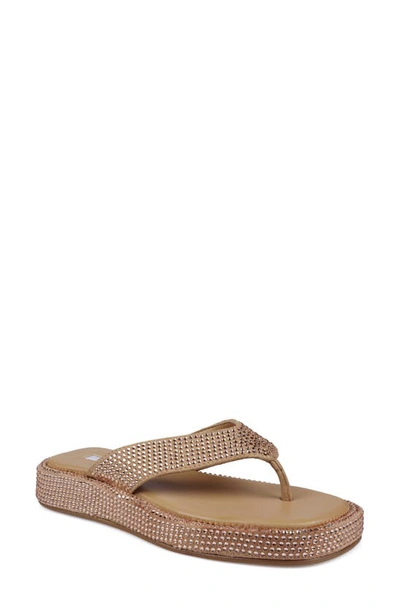 Zigi Rosmery Platform Flip Flop In Beige Suede